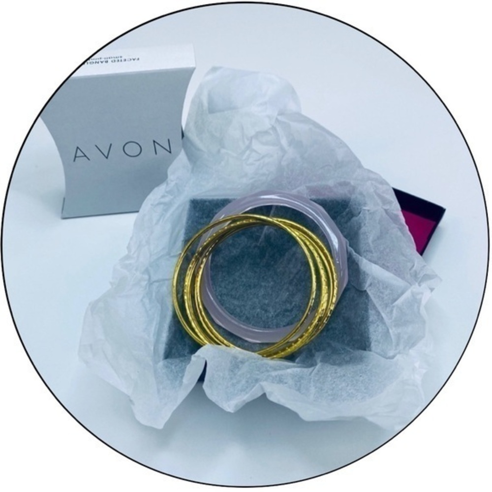 FACETED BANGLE SET - Pink AVON